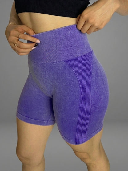 RUN WAY Side Stripe Push-Up Sports Shorts