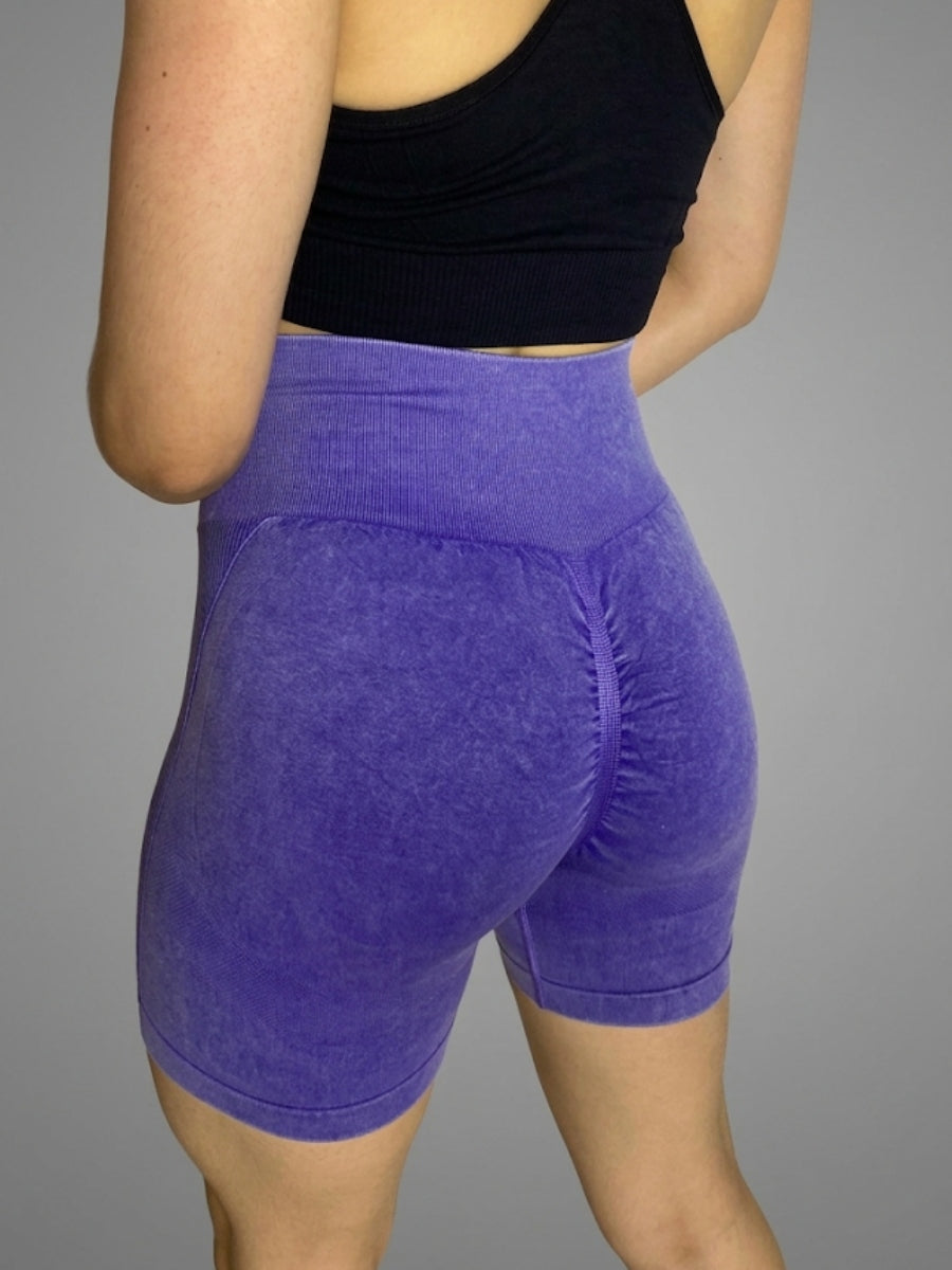 RUN WAY Side Stripe Push-Up Sports Shorts