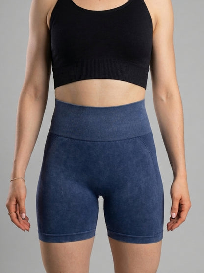 RUN WAY Side Stripe Push-Up Sports Shorts