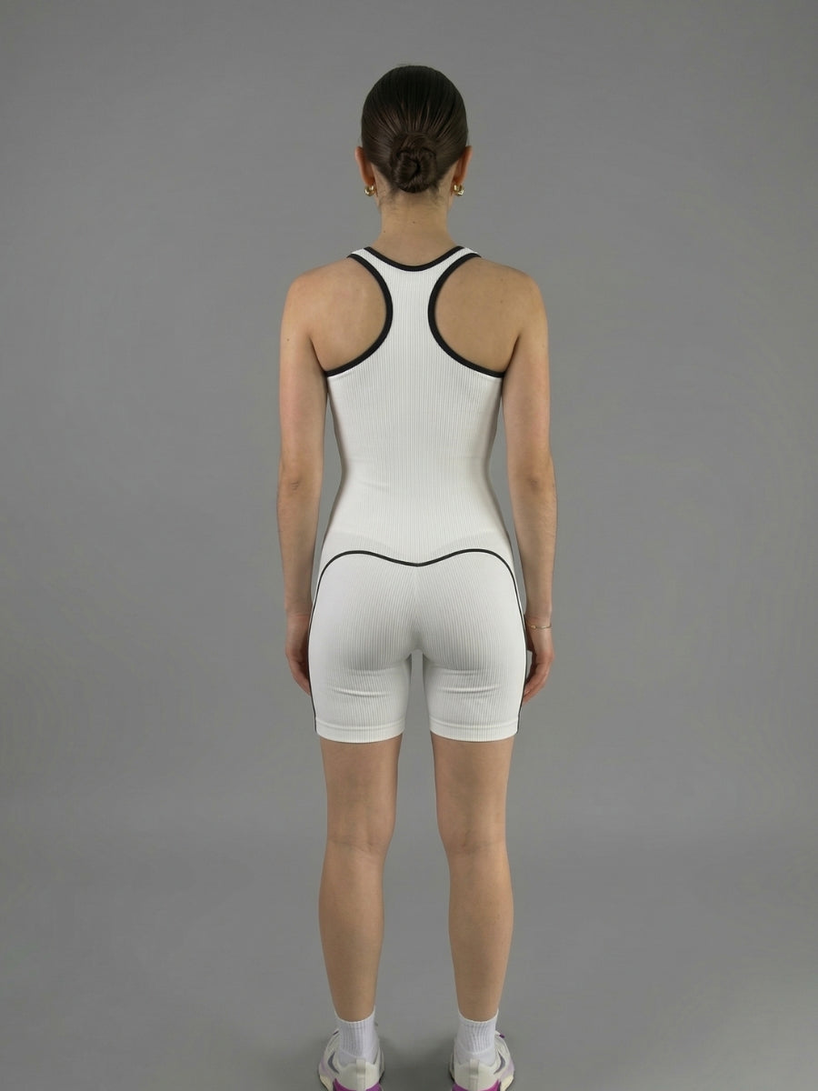 Enterizo Short Seamless Combinado Líneas RUN WAY