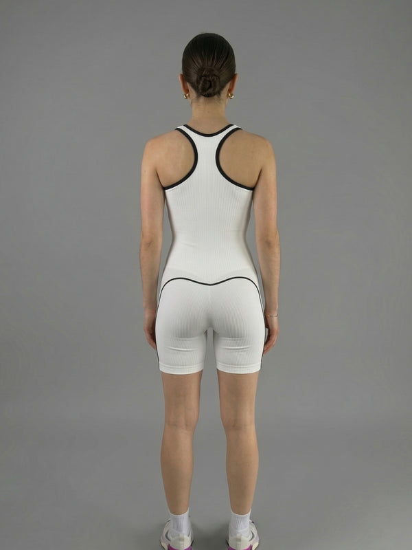 Enterizo Short Seamless Combinado Líneas RUN WAY