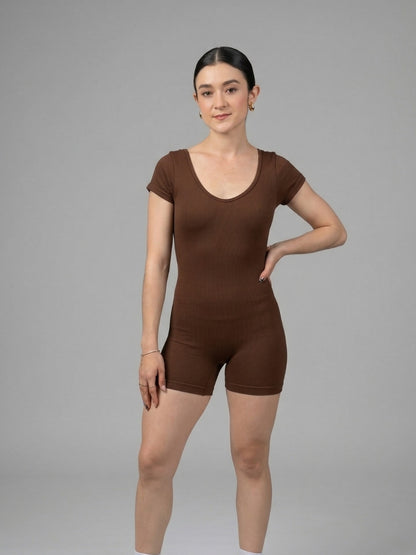 Short-Sleeve Romper (Solid Color) RUN WAY